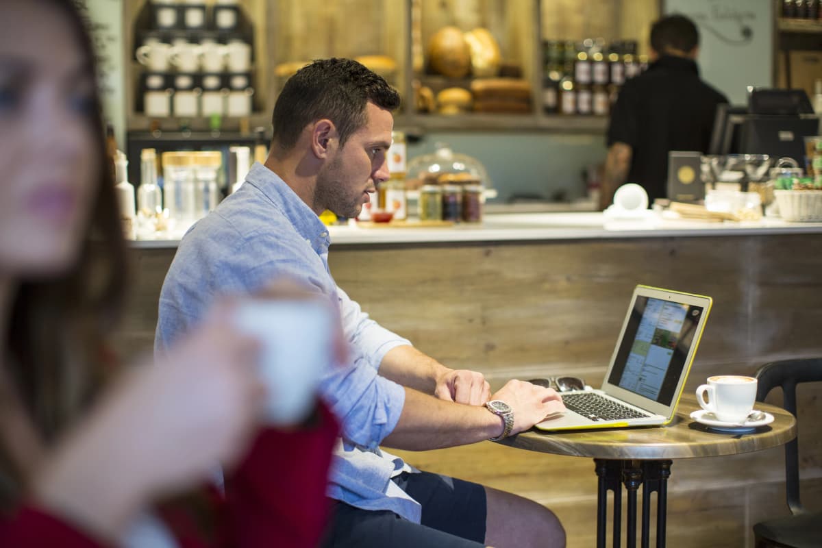 Website layout planning and wireframe displayed on screen